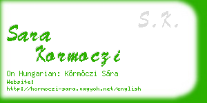 sara kormoczi business card